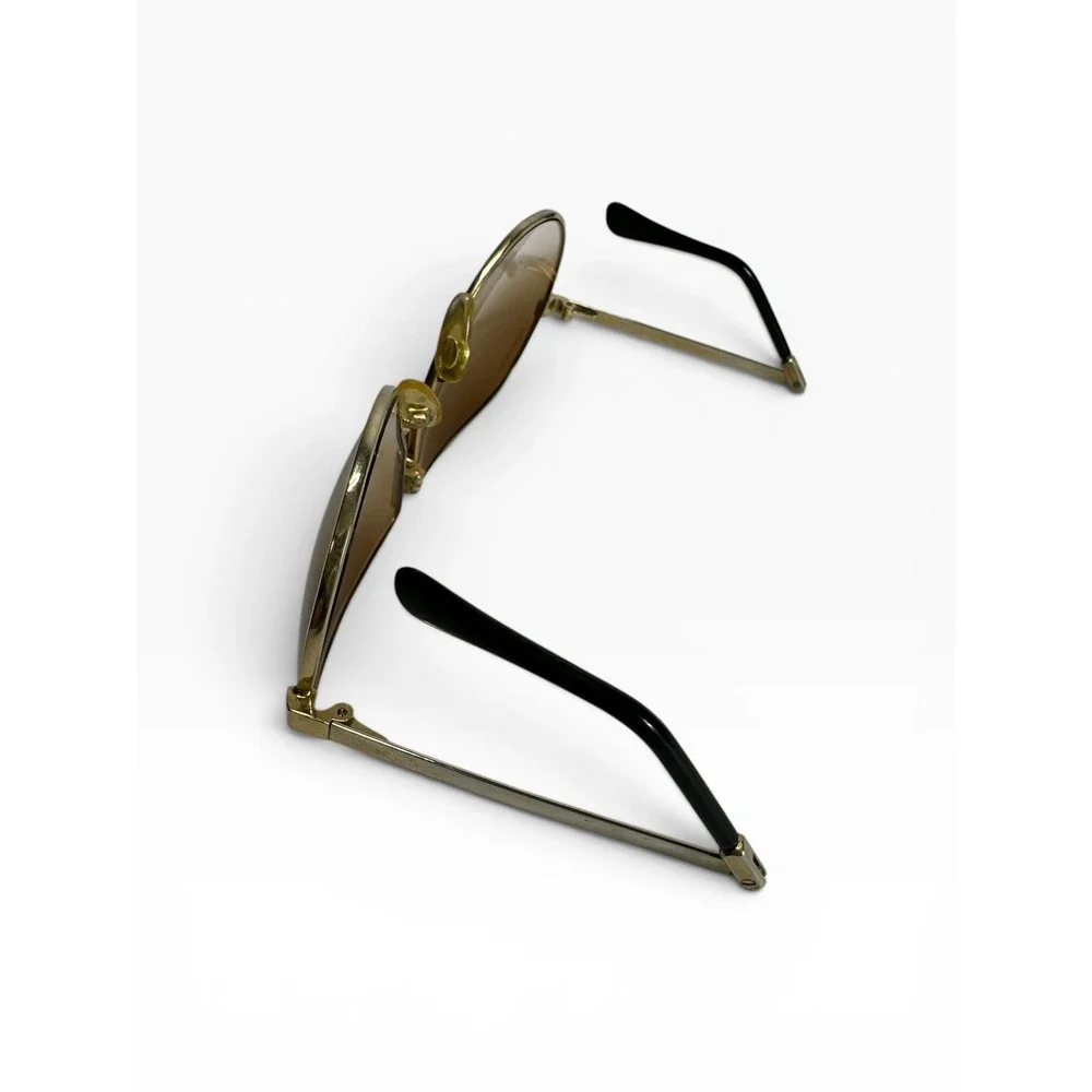 Ferrari Folding Aviator Sunglasses Mens Gold Brown Gradient Vintage Case